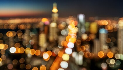 Cityscape Radiance: Blurred Bokeh Effect
