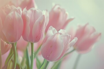 Pale pink and light pink tulip bouquet.