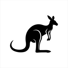 Red kangaroo silhouette isolated on white background. Kangaroo icon vector illustration design.