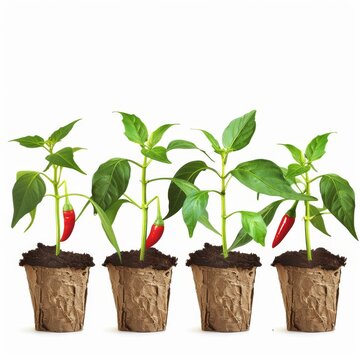 red chili peppers growing in pots clip art preview