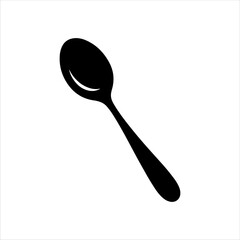 Top view metal spoon silhouette isolated on white background. Spoon icon vector illustration design.
