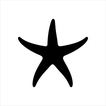 Star fish silhouette isolated on white background. Starfish icon vector illustration design.