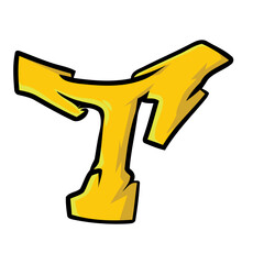 T Graffiti Font. Graffiti Symbol letter. Font Art Graffiti