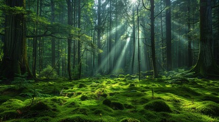 Fototapeta premium Majestic Forest: Capture the serene beauty of an ancient forest