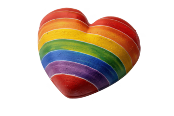Pride heart, isolated on solid white background, PNG di-cut style, realistic photo style, object as model