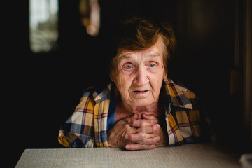 A grandmother sits serenely at the table, her face a canvas of emotions. Each line on her face...