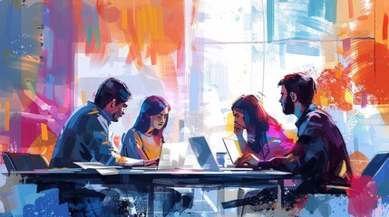 cultivating knowledge employees engaged in continuous learning programs digital painting