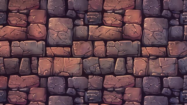 2d game level brick wall texture with shadowing platformer game elements brickwork seamless background wallpaper