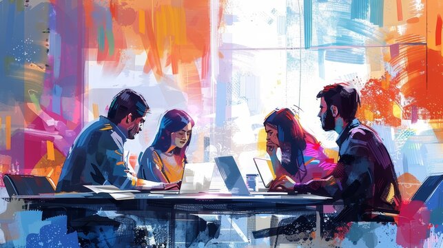 cultivating knowledge employees engaged in continuous learning programs digital painting