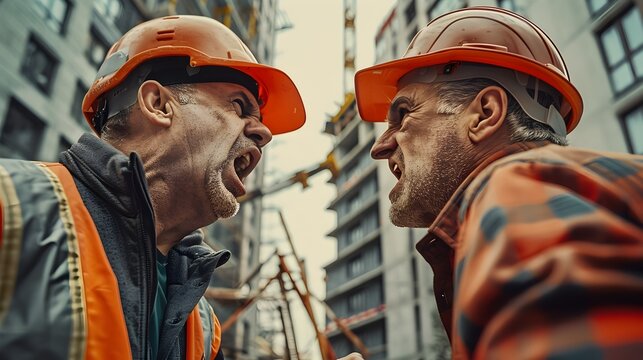 Furious Construction Workers' Dispute: A Gritty Neorealist Era Depiction of Industrial Tension