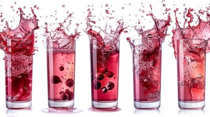 Delicious red wine splash isolated on a transparent background. 