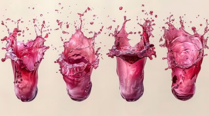 Delicious red wine splash isolated on a transparent background. 