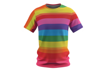 LGBTQ t-shirt, isolated on solid white background, PNG di-cut style, realistic photo style, object as model