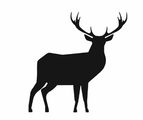Deer  black and white vector illustration