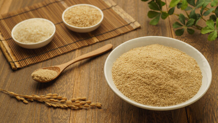 米ぬか｜白米と玄米と稲穂