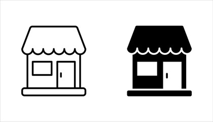 Set of store icon line design. Store vector illustration on white background