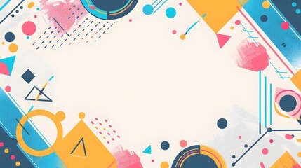 Vibrant Geometric Shapes and Minimal Modern Design Elements Abstract Colorful Backdrop for Banners or Flyers