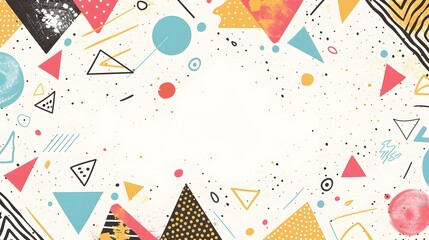 Fototapeta premium Vibrant Geometric Shapes and Patterns Forming Seamless Abstract Background for Modern Banners and Flyers