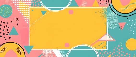 Vibrant Geometric Shapes and Patterns Minimalist Abstract Composition for Digital Art or Advertisement Mockups