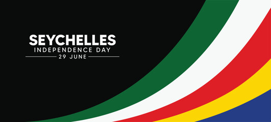 Seychelles Independence Day 29 June flag vector poster