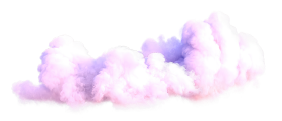 Realistic pink cloud clipart, transparent background