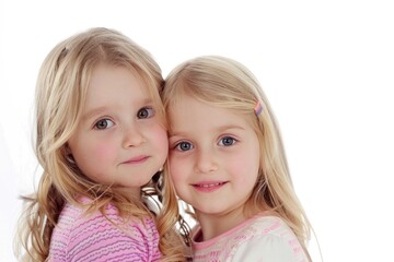  Cute girls on white background 