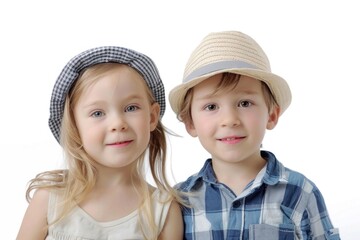 Cute little kids ower a white background
