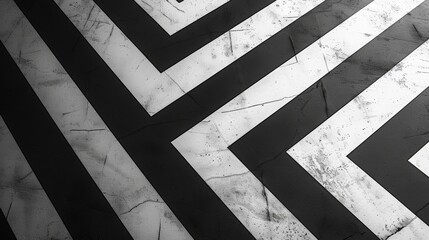 Create black and white geometry patterns with a minimalist approach. Utilize high contrast and sharp lines to produce striking visuals that emphasize the interplay of light and shadow, perfect for