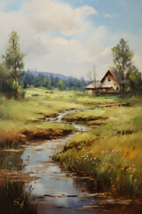 Obraz premium vintage style oil painting imressionism, vintage style impresionism