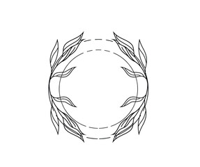 Obraz premium black leaf frame logo