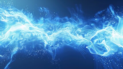 Glowing Waves: Abstract Digital Art Design in High-Resolution Vector Illustration