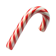 3d christmas candy cane on transparent background