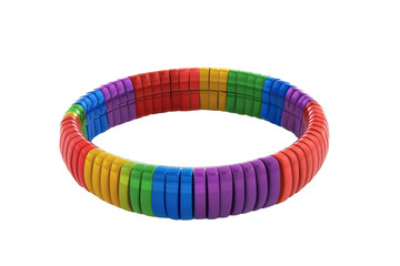 LGBTQ pride bracelet, isolated on solid white background, PNG di-cut style, realistic photo style, object as model