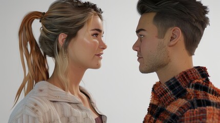 Young Couple Gazing at Each Other