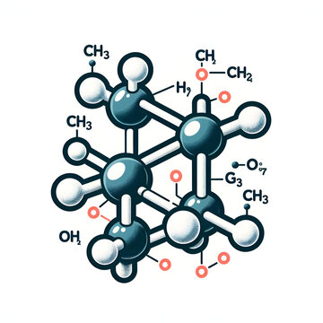Molecular Structure Diagram, Chemical Compound Illustration of cis trans isomers, stereochemistry , 
Atomic Model Design
Organic Chemistry Visualization