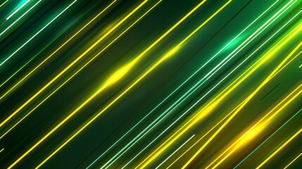 Digital abstract design with a series of diagonal lines. The lines have a gradient effect, transitioning from green to yellow