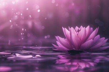 Obraz premium Lotus flowers on pink and purple background sparkle.
