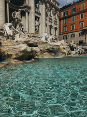 Fontana di Trevi, Trevi Fountain in Rome. The Trevi Fountain is the largest Baroque fountain, is...