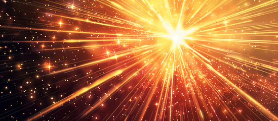 sunburst lines and twinkling stars