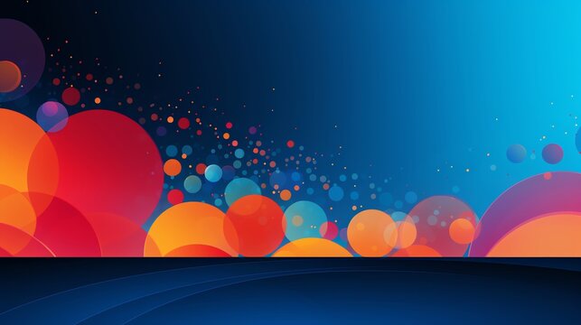 Design a vibrant backdrop with oversized, colorful halftone dots set against a deep blue background, ideal for eyecatching promotional graphics or lively event flyers