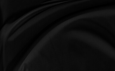Black gray satin dark fabric texture luxurious shiny that is abstract silk cloth background with...