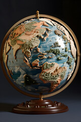 vintage style globe, vintage globe illustration