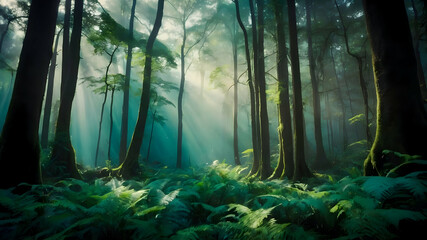 forest in the fog