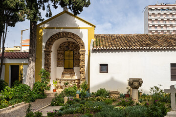 Portuguese chapel Capela Dos Ossos, Bones chapel next to Igreja do Carmo in Faro at Algarve in Portugal