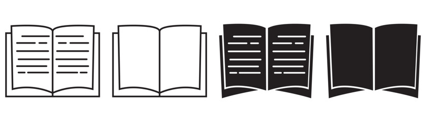 set of books  icon. Book symbol collection in black color design illustration. Vector illustration.