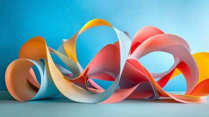 Futuristic Geometric Abstractions in 3D Space