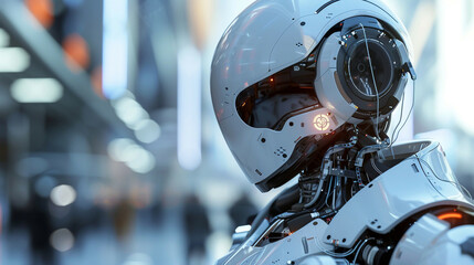 Fototapeta premium Realistic 3D rendering of an AI concept showcasing futuristic technology with sleek and minimalist design emphasizing conceptual innovation