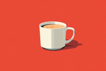 Simple white cup with espresso, a minimalist approach for a refined coffee experience