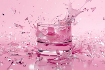 Pink liquid splash on pink background, luxury beauty and fashion concept with vibrant colors and dynamic movement