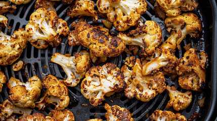 Air Fried Cauliflower Top View for Healthy Snacks